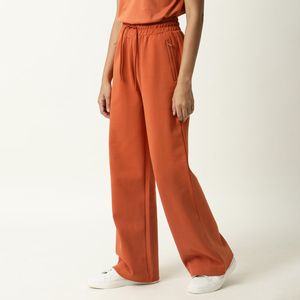 Nouveauté : Pantalon large noir 100% coton 290 GSM pour femme, pantalon évasé rayé blanc pour femme - Product Image 6