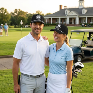 Casquettes de baseball 5 panneaux perforées avec patchs PVC personnalisés, logo, chapeau de golf avec cordon pour homme et femme, fabriquées au Vietnam. - Product Image 5