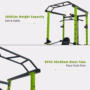 Home Gym 1000Lbs Capacity Comprehensive Fitness Barbell Rack Multi-Function Station Power Cage Adjustable Pullup Squat Rack Home - Product Image 3