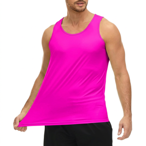 Men's Solid <b>Blue</b> Quick Dry O-Neck Tank <b>Top</b> Casual Fitness Workout <b>Vest</b> Knitted Polyester Sleeveless <b>Top</b> - Product Image 5