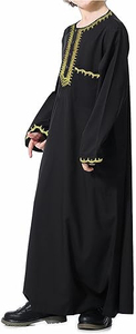 High Quality Elegant Oversized Kid Black Color <b>Thobes</b> Dress Pocket Robes Wear Kids Boys Breathable <b>Thobes</b> with OEM Services - Product Image 5