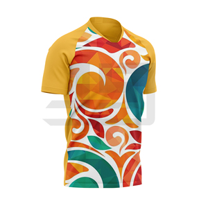 Breathable 100% Polyester Football Jersey Lightweight Printed Athletic Uniform Short Sleeve Front Custom Team Name for SPORTS - Product Image 4