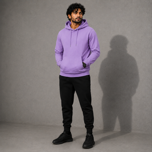 Sudadera con capucha personalizada de algodón morado para hombre, suave, de forro polar, con gráfico personalizado, ropa de marca privada, venta al por mayor, impresa. - Product Image 5