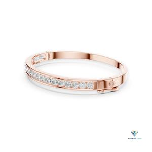 Brazalete de Oro Rosa de 3.465 CT con Diamantes Cultivados en Laboratorio, Corte Redondo, Engastado en Oro Sólido de 18K - Product Image 5