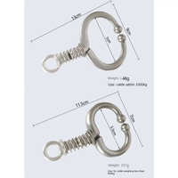 Anneau de nez en acier inoxydable argenté pour bovins, avec pince à ressort à verrouillage automatique, accessoire d'élevage