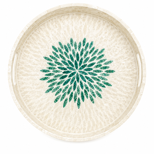 Bandeja de Lujo Personalizada con Incrustaciones de Nácar, Plato de Servir de Madera Hecho a Mano con Mosaico de Concha de Nácar, Diseño Premium de Escamas de Pescado - Product Image 5