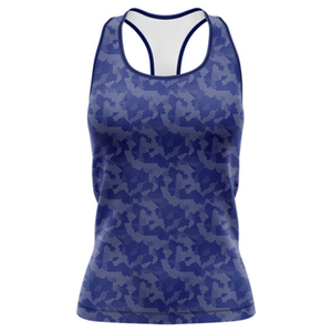 Custom Logo Front Women Racerback Knitted Tank <b>Top</b> Quick Dry <b>Camo</b> Printed Fitness Gym Workout Activewear - Product Image 5