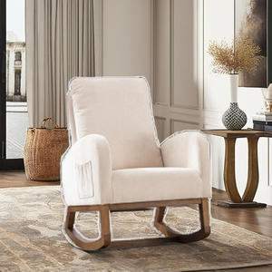 Modern Leisure Home Life Upholstered Reclining Rocking Sofa Chair with Wood Frame for Living Room and Home Office - Product Image 3