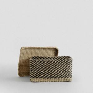 Panier élégant en jonc de mer avec couvercle, panier de rangement fait main, vente en gros, écologique, fabriqué au Vietnam - Product Image 1