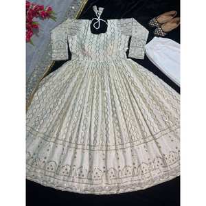 Designer Anarkali Modest Set with Sequence and Embroidery Work Elegant <b>Gown</b> - Product Image 1