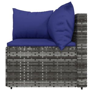 Ensemble de salon de jardin en polyrotin gris 4 pièces avec coussins - Product Image 5