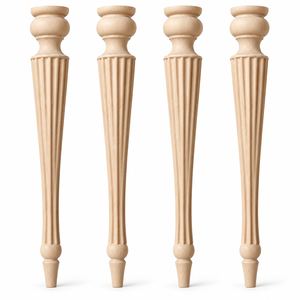 Pata de Mesa de Madera Maciza, Pata de Mueble de Madera Maciza, Soporte Redondo Tradicional para Mesa, Fácil Instalación, Uso en Hogar y Oficina - Product Image 1