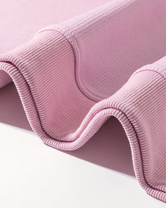 Pink Oversized Crew Neck Terry Knitted Pullover Solid Color Casual Sweatshirt Unisex Regular Fit Long Sleeve Breathable - Product Image 4