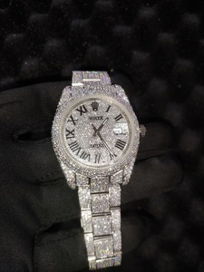 Reloj de Acero Inoxidable con Incrustaciones de Diamantes, 36 mm, Esfera Redonda Analógica, Cristal de Zafiro, Movimiento de Cuarzo, para Mujer, de Lujo, con Caja - Product Image 1