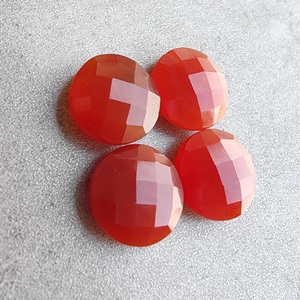 พลอยออนิกซ์สีแดงธรรมชาติทรงบริโอเลตต์แบบเชคเกอร์คัท รูปทรงกลม ขนาดปรับเทียบแล้ว สำหรับทำเครื่องประดับ มีทุกขนาด - Product Image 3
