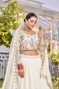 Lehenga Choli de Seda Pura de Alta Calidad con Bordado de Lentejuelas, Traje de Novia Indio para Bodas y Fiestas, al Mejor Precio para Damas - Product Image 6
