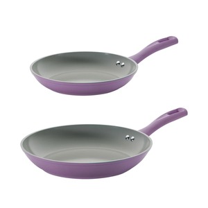 Purple Ceramic Non-Stick Frying <b>Pan</b> Round Aluminum Body Plastic Handle Hand Wash Only For Gas <b>And</b> Induction Cooker - Product Image 3