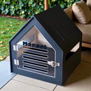 XWOOD Maison pour chat et chien de luxe moderne en bois massif écologique avec toit en bois, abri intérieur chaud pour animaux de compagnie, montage facile en kit - Product Image 3