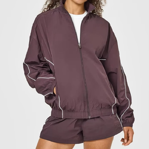 Chaqueta Deportiva Unisex al por Mayor OEM, de Moda, con Ribetes, Ajuste Regular, de Peso Pesado, con Cremallera, 100% Nylon - Product Image 2