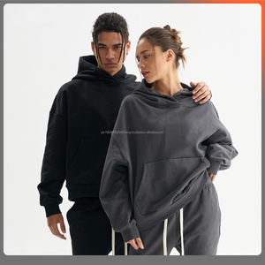 Heavyweight Custom <b>Oversized</b> <b>Fleece</b> Blank Plain Streetwear Vintage Acid Wash Pullover Distressed Pocket <b>Hoodies</b> for <b>Men</b> - Product Image 1