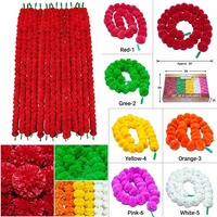 Karangan Bunga Hydrangea Diwali Panjang dari Plastik, Bunga Buatan Tangan, untuk Pooja India, Pesta Pernikahan, Natal, Hari Valentine
