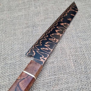 Ahmad Fabric Custom Handmade 13-Inch Carbon Steel Chef <b>Knife</b> with Leather <b>Sheath</b> Beautiful Handle Customizable Supported - Product Image 5