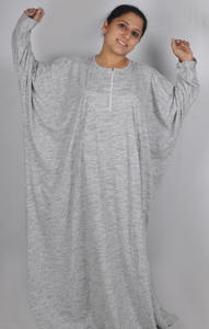 Casual Style Eco-Friendly <b>Plus</b> <b>Size</b> Modest Design Organic Cotton <b>Knit</b> Abaya <b>Dress</b> Bat Sleeved Pleats Muslim Anti-Static - Product Image 2