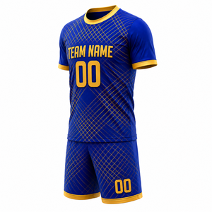 Uniformes de Fútbol para Hombre de Alta Calidad, Diseño Personalizado OEM, Fabricados en Fábrica, Impresión por Transferencia de Calor, Cintura Elástica, Manga Corta - Product Image 2