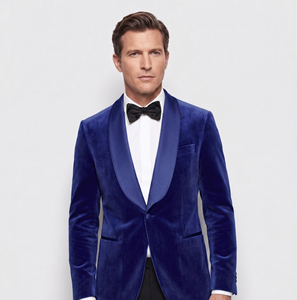 100% Polyester Royal <b>Blue</b> Velvet 9000 Fabric Soft Woven Wrinkle Resistant Breathable Luxury Modern Girls Men Women Suit Blazer - Product Image 3