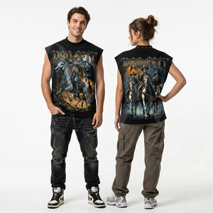 T-shirt sans manches sur mesure de haute qualité, tendance, avec motif gothique punk, streetwear d'été, débardeur, vêtements tendance, OEM ODM - Product Image 2