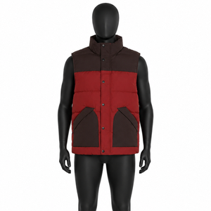 Custom Two Tone Puffer <b>Vest</b> Winter Warm Sleeveless Jacket Color Block Quilted Body Warmer Padded Gilet for Outdoor Casual Wear - Product Image 1