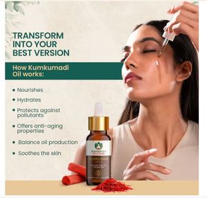 Organic India <b>Kumkumadi</b> <b>Tailam</b> Ayurvedic Gel Paper Material for All Skin Types Radiant Glowing Skin Made in Uttar Pradesh - Product Image 1