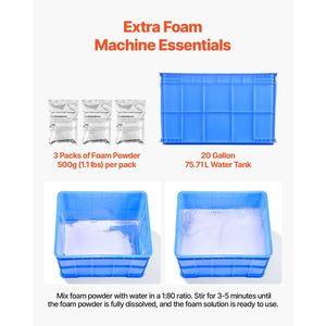Machine à mousse pour fêtes 1200 W, réservoir d'eau de 20 gallons, 3 paquets de poudre de mousse, lanceur et pulvérisateur pratique pour les fêtes - Product Image 5
