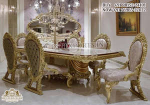 ชุดโต๊ะรับประทานอาหารสไตล์บาโรกแบบคลาสสิก 10 ที่นั่ง ซื้อขายส่งเฟอร์นิเจอร์ห้องรับประทานอาหารแกะสลักด้วยมือ โต๊ะสำหรับครอบครัวสไตล์วิคตอเรียนสุดหรูจากสหราชอาณาจักร - Product Image 6