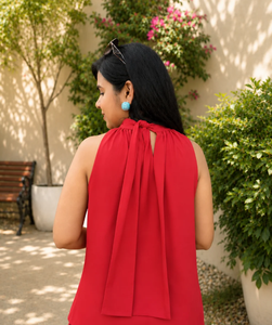 Conjunto de Pantalones y Top Halter Rojo - Product Image 4
