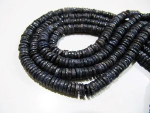 Cuentas de Zafiro Azul Natural Sin Tratar, Cuentas Rondelle de 6 mm - Product Image 3