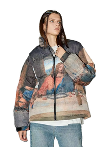 Blouson matelassé Hip Hop Hiver Entièrement Imprimé Art Ancien National Personnalisé Enfants Hommes Femmes OEM ODM Chaud Coupe-Vent Imperméable Rembourré - Product Image 2