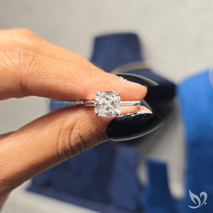 Bague de Fiançailles Solitaire Audacieuse en Diamant de Laboratoire Orange Orné de 3 Carats Taille Coussin, Cadeau d'Anniversaire de Mariage Cathédrale - Product Image 5