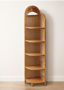 Étagère d'angle moderne en bois à 5 niveaux avec panneau arrière, design gain de place pour salon, bureau à domicile, rangement - Product Image 2