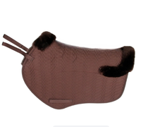 Ensemble de tapis de selle pour cheval en peau de mouton de qualité supérieure avec bonnet d'oreille assorti |   Tapis de selle équestre matelassé hexagonal |   Équitation