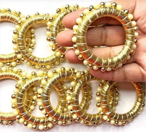 Lot de 50 bagues Gota et perles de 2 pouces de couleur dorée pour la décoration de mariage, la fête et la décoration de festival. - Product Image 2