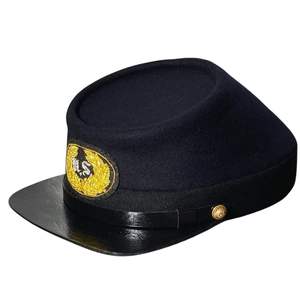 Casquette Kepi de l'Union des troupes civiles américaines, généralement en laine bleu marine avec une visière en cuir et une sangle sous le menton. - Product Image 4