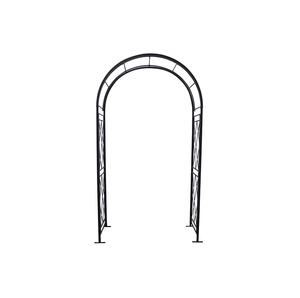 Arche de jardin élégante en fer forgé sur mesure avec des motifs métalliques décoratifs courbés - Product Image 6