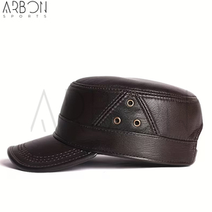 Classic Vintage Fashion Wear Durable Lightweight Comfortable New Trendy High Quality Cowhide Leather <b>Flat</b> <b>Cap</b> For Wholesale Rate - Product Image 6
