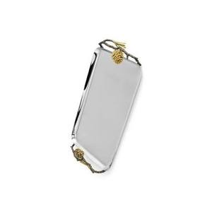 Polished Metal Serving Tray With <b>Pinecone</b> Handles Solid Finish Residential Use - Product Image 1