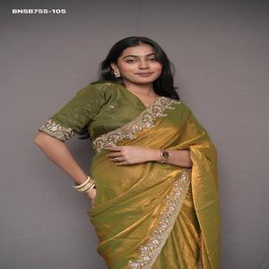 Nouvelle arrivée de qualité supérieure : magnifique sari en mousseline Fendy avec broderies, idéal pour les fêtes, fournisseur de Surat. - Product Image 1