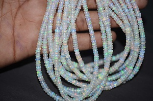 Cuentas de piedras preciosas Rondelle lisas de ópalo etíope blanco Natural de 2mm-3mm del fabricante, producto hecho a mano de tendencia 2025 - Product Image 4