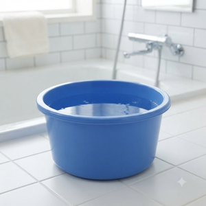 Baignoire ronde en plastique bleue, baignoire spa empilable, portable, pour bébé - Product Image 1