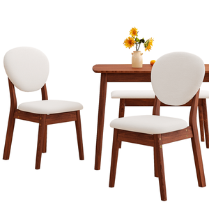 Set da Pranzo con 1 Tavolo, 2 Sedie e 1 Panca, Finitura Noce Scuro, Rettangolare, Sedute Imbottite Beige, Set per Sala da Pranzo in Gomma - Product Image 4