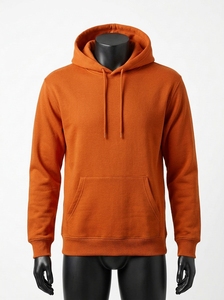 Sweat-shirt à capuche uni pour homme en coton mélangé doux, personnalisable avec logo, style streetwear décontracté, idéal pour l'hiver - Product Image 2